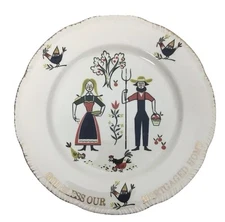 Homer Laughlin God Bless Our Mortgaged Home 10” China Plate USA 1952 Vintage 