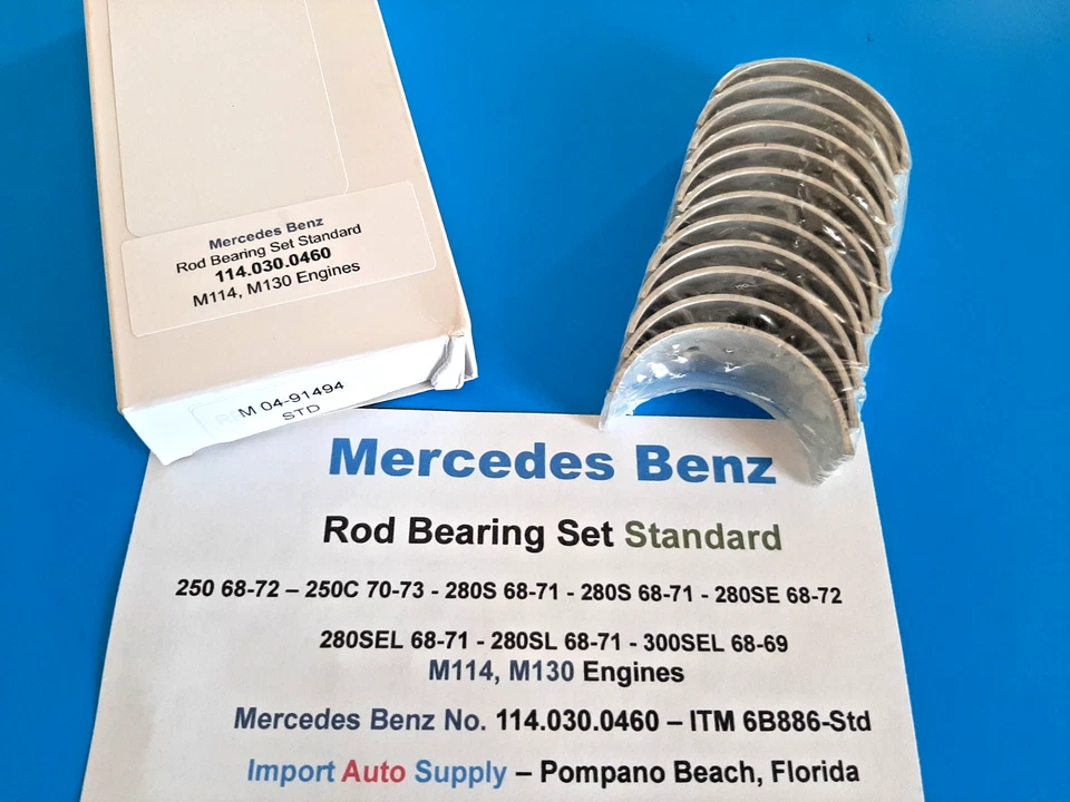 Mercedes Benz 280S, 280SE, 280SL, 300SEL 68-73 Rod Bearing Set M114, M130-Engine - Image 3 of 3