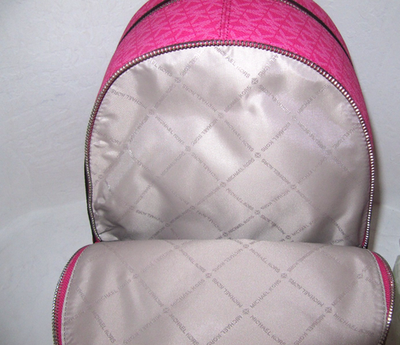 Michael Kors Rhea Medium Zip Dragonfruit Pink Signature Logo