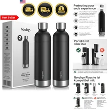 Stainless Steel Carbonating Bottle 33 oz Reusable Dishwasher Safe Leak Proof