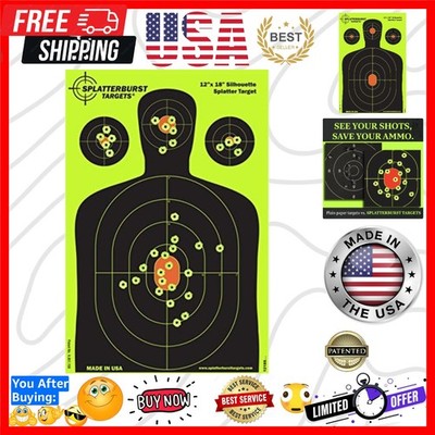 12 x18 inch - Silhouette Splatter Target - Easily See Your Shots Burst Bright...