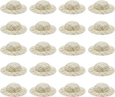 20 Pcs Mini Imitation Straw Knitting Hats Miniature Doll Hats for Dollhouse D...
