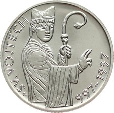 Tschechische Republik. 200 Korun/Kronen 1997 1000. Todestag Hl. Adalbert v. Prag