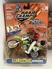 2000 Road Champs MXS Ricky Carmichael 4 Dirtbike Toy Kawasaki Figure Rare New