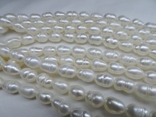 15 3/4" Strand 7-7.25mm Long Freshwater Pearls Baroque White 71 DNG
