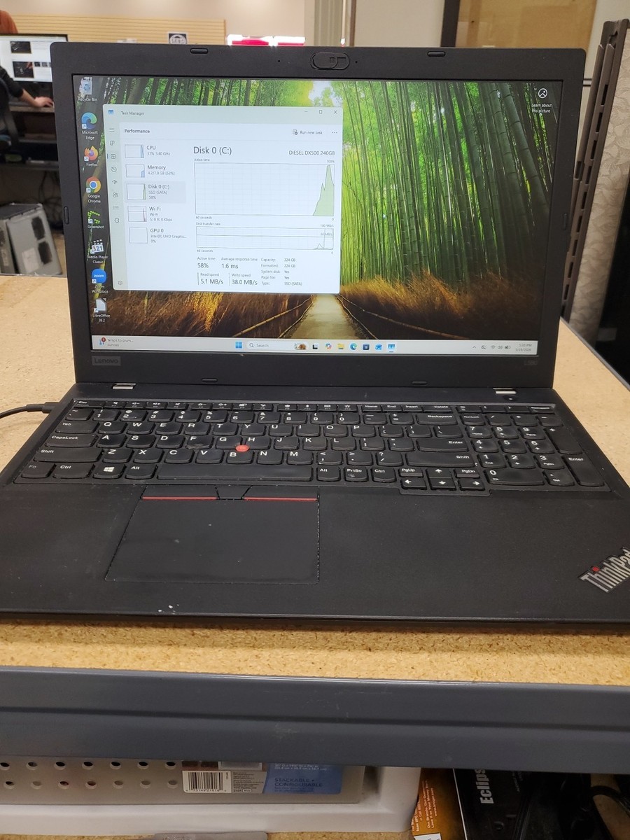 Lenovo ThinkPad L580 i3 8130U 8GB RAM 256gb Ssd Win 11 Pro 031926