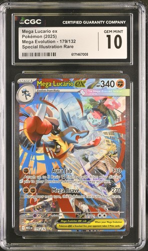 Mega Lucario ex graded CGC 10 for sale on eBay