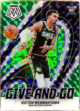 2023-24 Panini Mosaic Give and Go Green Mosaic Prizm #12 Victor Wembanyama (RC)