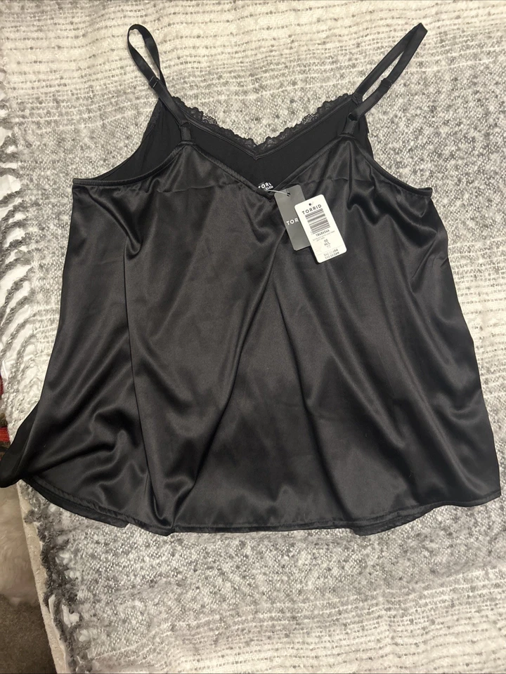 Torrid Woman’s Sleep Blk Satin Lace Tank Sz M/l 00 NWT - Image 4 of 4