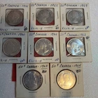 1941,55,59-1964 Canadian *80% Silver* Half Dollars (.50c lot of 8)
