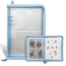 NOCAFI Sticker Storage Organizer Binder A5 Sticker Collecting Book Zipper Alb...