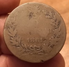 5 Centesimi 1861 Bologna,Vittorio Emanuele II,Usurata Ma Molto Rara R2, Rif.8021