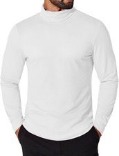 MenS Turtleneck T Shirt Long Sleeve Pullover Sweater Slim Fit Thermal Undershirt