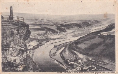 AK Deutsches-Reich Bad Schandau Blick vom Lillienstein Sächsische Schweiz !!! - Bild 1 von 2