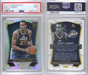 2013-14 Panini Select Silver Prizm Rudy Gobert #199 PSA 9 MINT Rookie RC