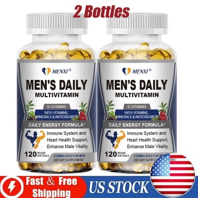 2Packs Multi Vitamin for Men 120ct Mens Prostate Multivitamin Multimineral Daily