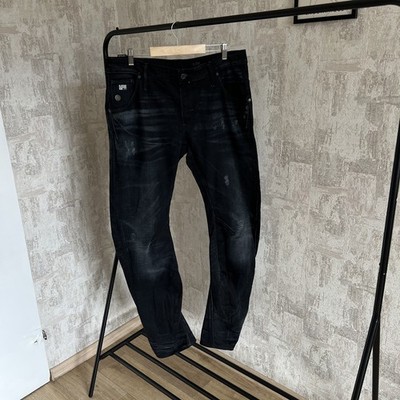 G-Star Raw Jeans Mens Blue Dark Aged Arc 3D Slim Hydrite Denim size 36x34