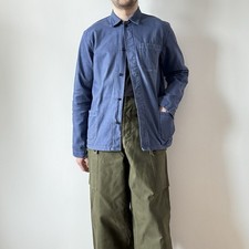 70s vintage euro workwear jacket faded blue sanfor French style chore coat M