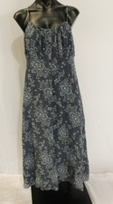 Madewell Women's Spaghetti Strap Button Front Midi Sundress SV3 Blue Size 10