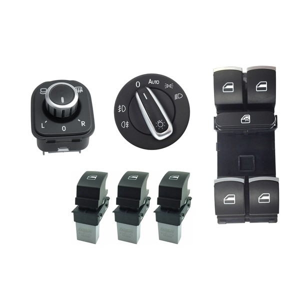 Schalter Fensterheber Spiegel FüR Vw Caddy 3 Golf 6 Jetta 4 Passat Sharan Tiguan-image