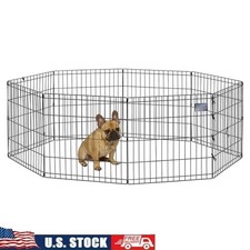 Foldable Metal Pet Playpen Indoor Outdoor Exercise Pen Dogs  Small Animals New