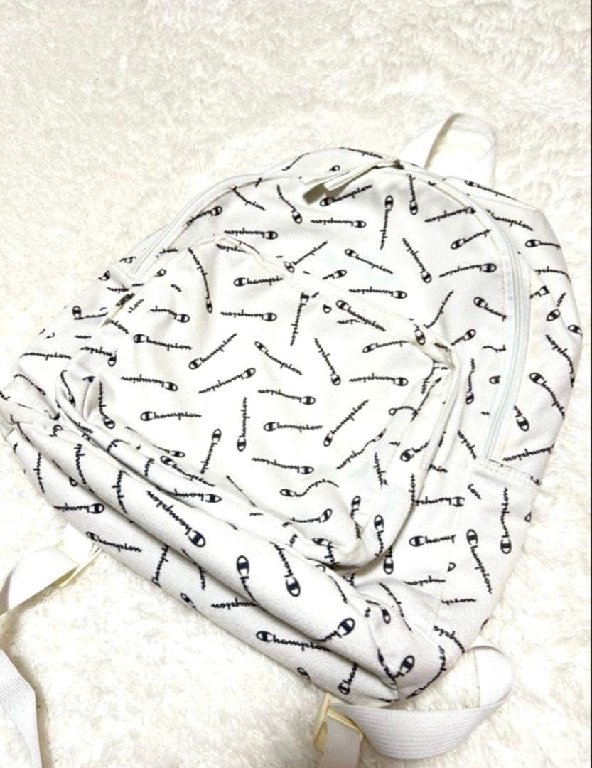 Champion Logo All Over Pattern Backpack /White - image 1
