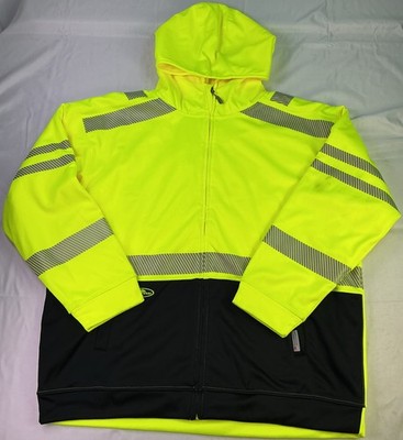 Arborwear Men's Tech DblThk Hooded Full Zip C3 Jacket-Hi-Vis Yellow-Size: 4XL
