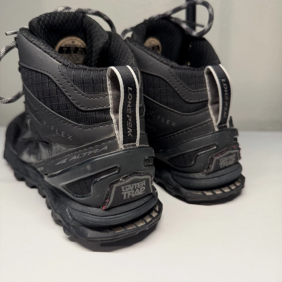 Botas de caminhada femininas Altra Lone Peak 4 malha média gota zero preto cinza tamanho 9 - Imagem 4 de 4