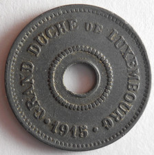 1915 LUXEMBOURG 10 CENTIMES - AU - VERY RARE OBSCURE Vintage Coin - Lot #J3
