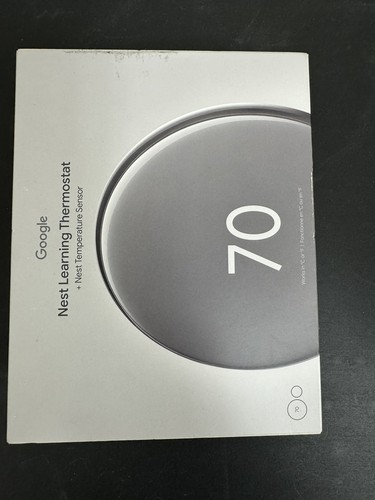 Google Nest Learning Thermostat 4th Gen + 2nd Gen Temperature Sensor Sealed - Picture 3 of 3