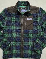 Vineyard Vines Full Zip Sherpa Fleece Jacket Black Watch Boys size 16 L