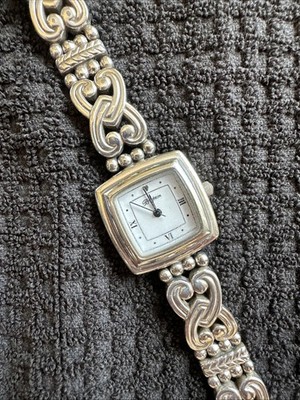 Brighton Santa Rosa Bracelet Watch Womens Scroll Silver Plated New Battery 7-8''