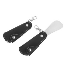 2Pcs Travel Shoe Horn Metal - Portable Boot/Sneaker Horn Keyring - Foldable