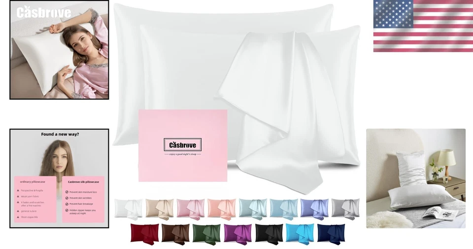 Mulberry Silk Pillow Covers - 2 Pack - Image 2 of 4