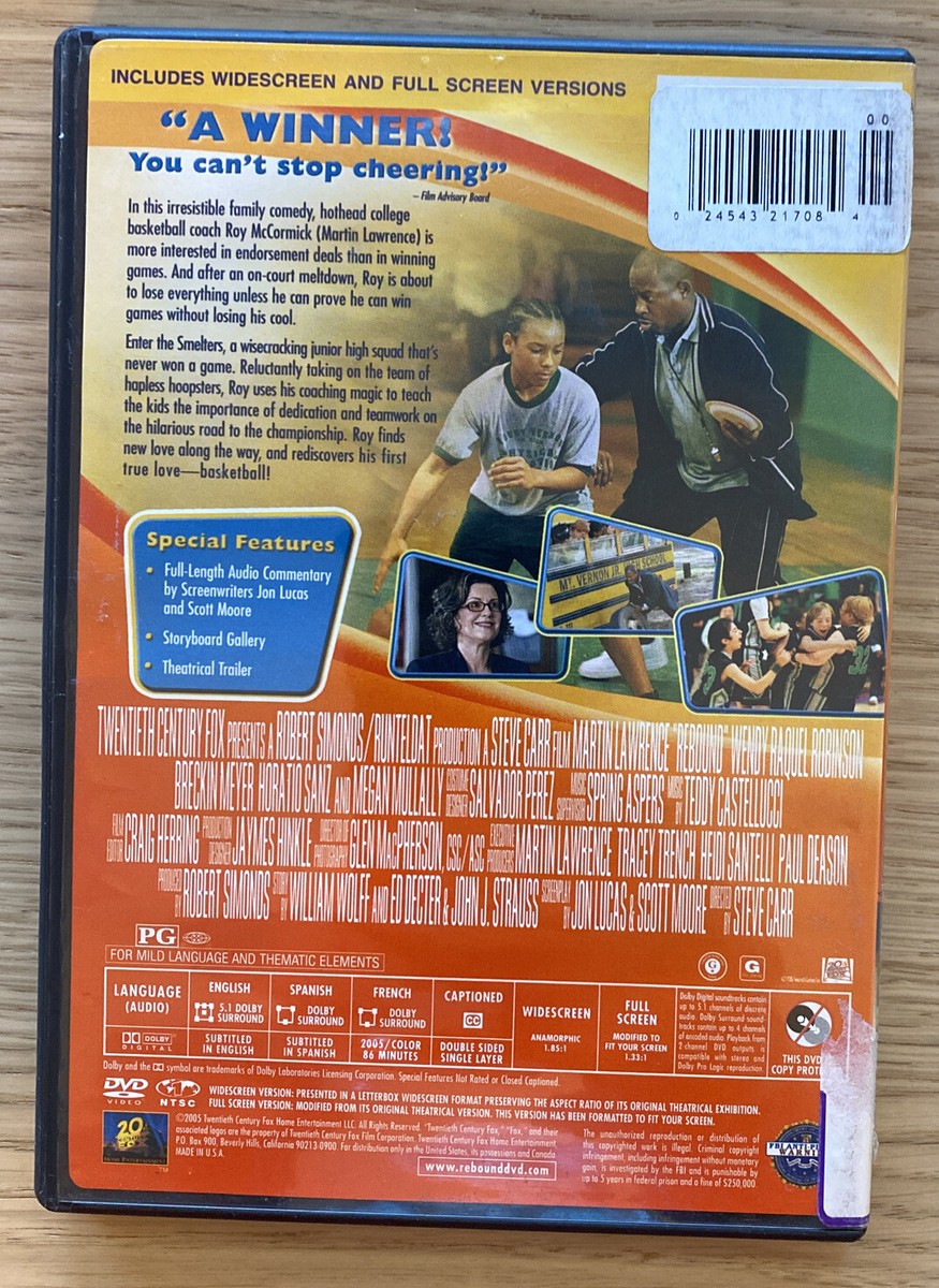 Rebound (DVD, 2005) Martin Lawrence Wendy Raquel Robinson