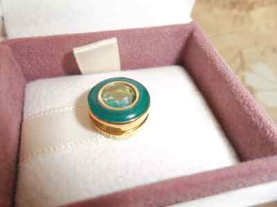 Original Pandora 18k Glanz Reflexionen Grün Kreis Clip Charm 767891NMG