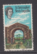 St Christopher Nevis Anguilla: QE2 3c, Inverted Watermark, 1963 issue