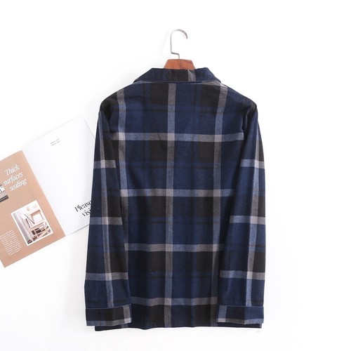 Men's Pajamas Set 100% Cotton Sleepwear Long Sleeve Button Top Pants Nightwear - Picture 29 of 70