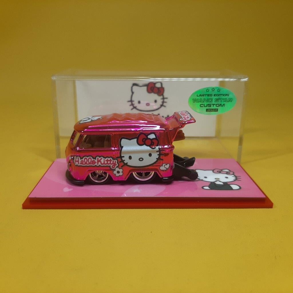 Hot Wheels VW KOOL KOMBI Pink CHROME HELLO KITTY (WANGSTAR CUSTOM