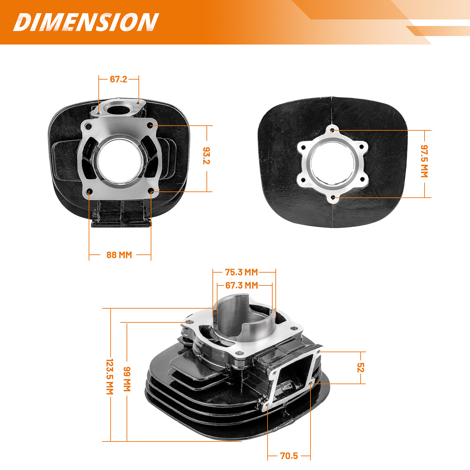 For Yamaha Blaster 200 88-06 Engine Crankshaft & Cylinder Piston Bearing Gasket