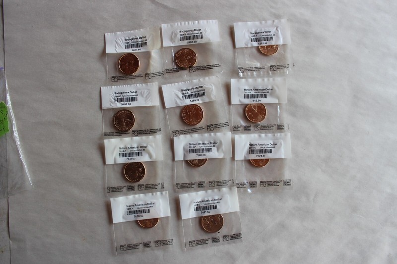 11 SACAGAWEA DOLLARS - UNCIRC - SEALED 2006 P/D, 07 P, 14 P/D, 15 P/D, 16 P/D