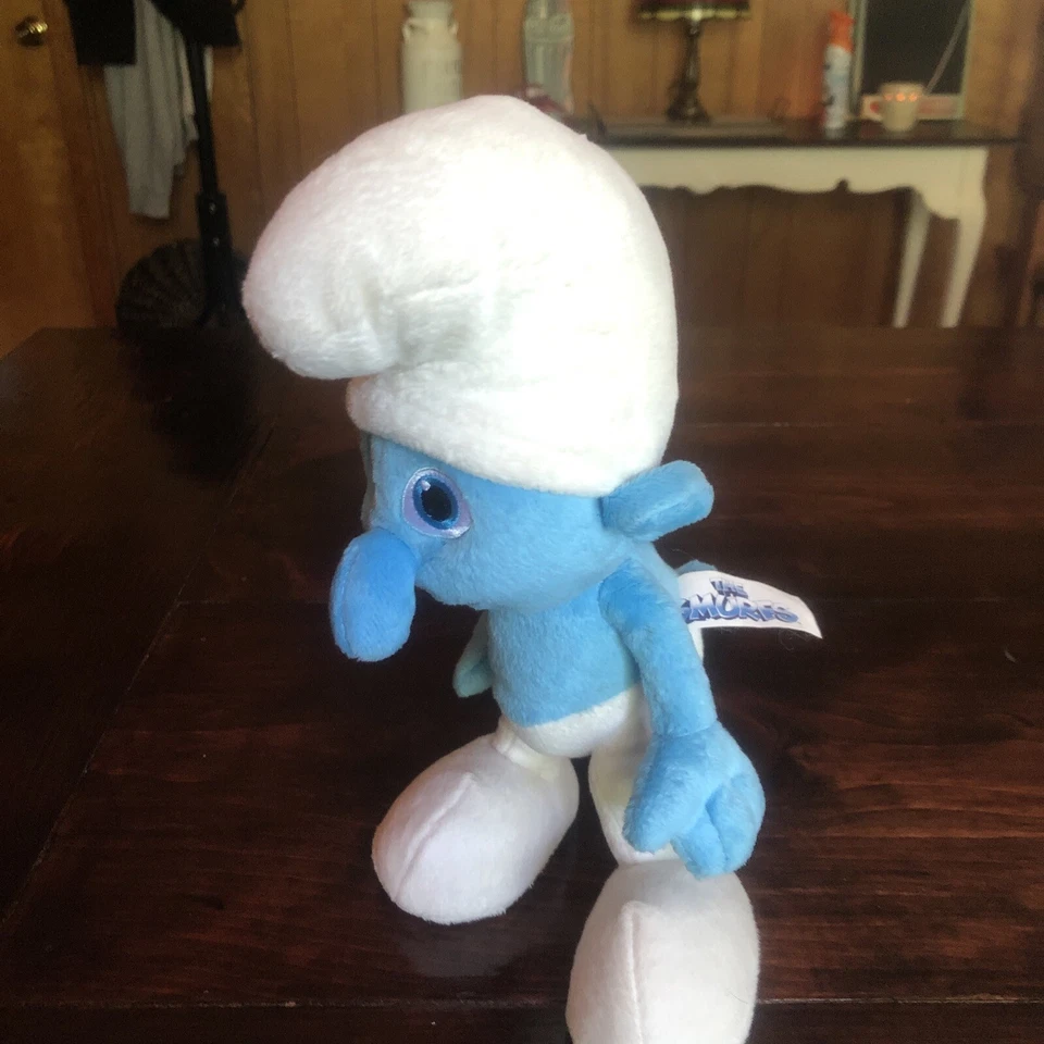 The Smurfs 2013 Happy Clumsy Smurf Plush Stuffed Animal Toy Blue 7” - Image 3 of 4