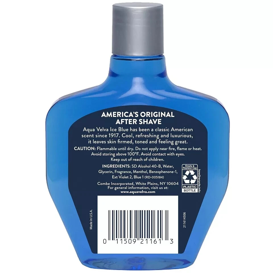 Aqua Velva After Shave, Classic Ice Blue, Soothes, Cools, and