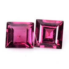 1.50 Ct & 5 mm _ Purple Pink Natural Rhodolite Garnet Square Cut 2pc's Gemstones