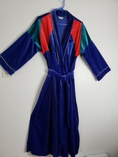 Vintage Appel unisex one size Velour Front tie Robe Long Sleeve color blocking