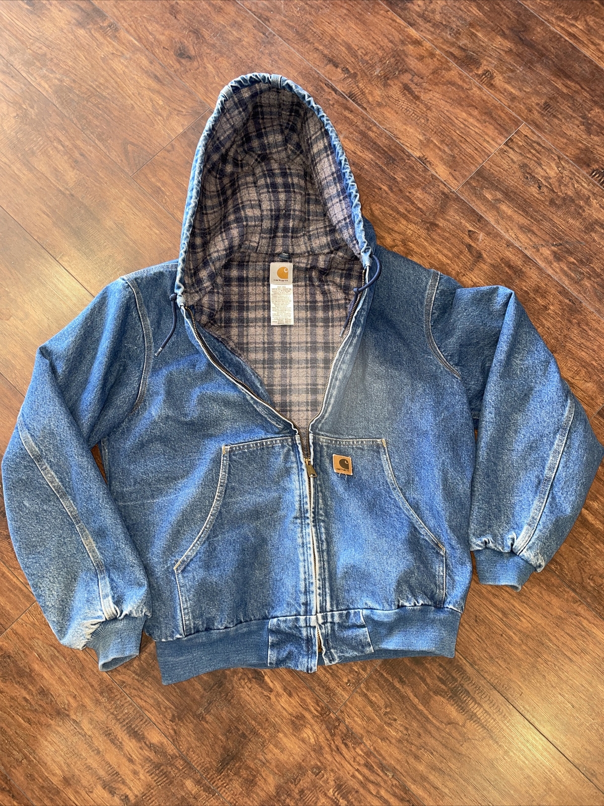 Vintage Carhartt Denim Zip Up Hooded 