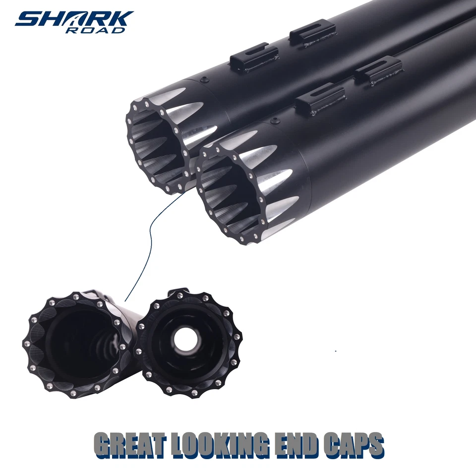 Silenciadores deslizantes SHARKROAD 4.5 para 2017-UP Harley Touring, escape Street Glide - Imagem 4 de 4