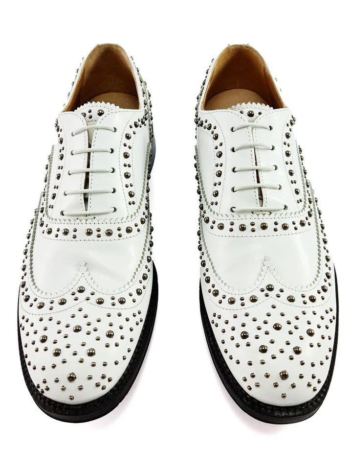 Church’s Burwood Met Tachonado Cuero Blanco Oxford Brogues Mujer’s EE. UU. 9 Nuevo Foto 4 de 4