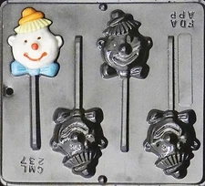 Clown Lollipop Chocolate Candy Mold  237 NEW