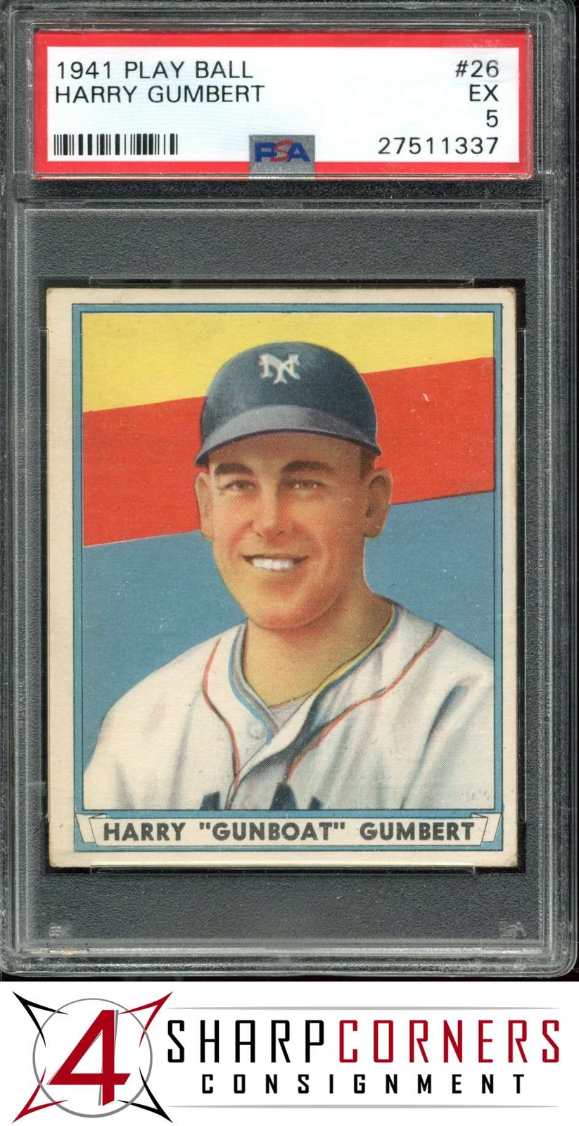 1941 PLAY BALL #26 HARRY GUMBERT PSA 5
